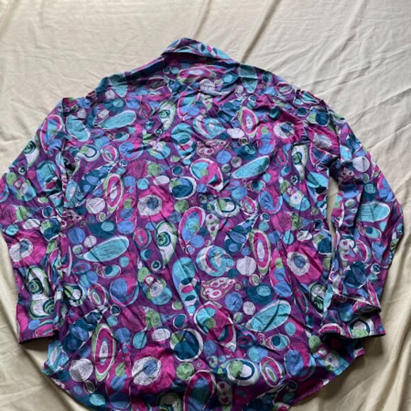 Robert Graham | Vibrant Abstract Print Button-Down Shirt | Multicolor | Size L | - Picture 2 of 3